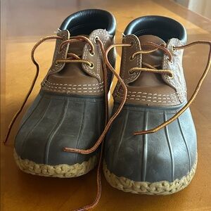Mens  LL Bean Brown and Gray Duck Boots